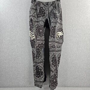 Fox Racing Pants Womens 7/8 Motocross Motorcycle Switchbacks Paisley Black White